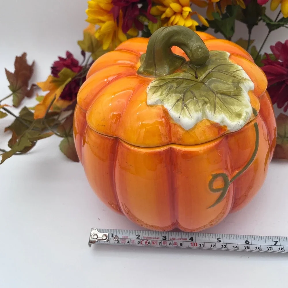Unbranded Pumpkin Cookie Jar Women OS Orange Good Ceramic Harvest Fall Decor